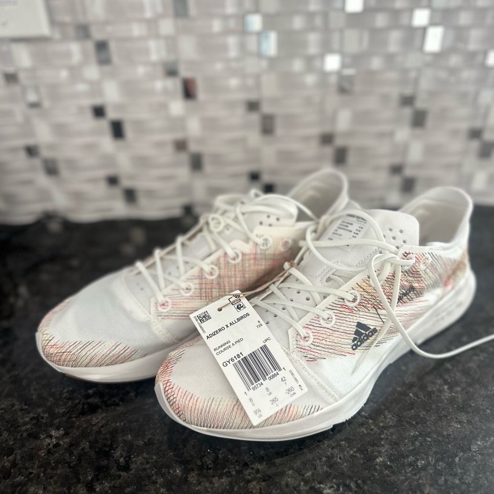 New Adidas X Allbirds Adizero 2.94 kgCO2e running shoes size 9 1/2